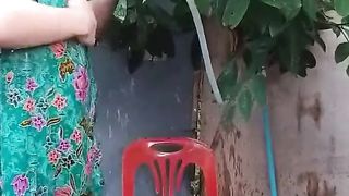 Showering Outside and Filming It