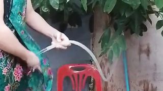 Showering Outside and Filming It