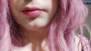 Crossdresser juvia jolie nearly geht caught stroking of her immense trunk in public