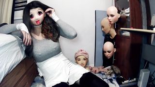 Emily's Masks Pt1! Doll mask Emily puts on her kigurumi mask Celli and commences to have fun with herself