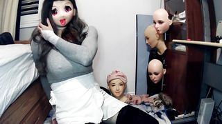 Emily's Masks Pt1! Doll mask Emily puts on her kigurumi mask Celli and commences to have fun with herself