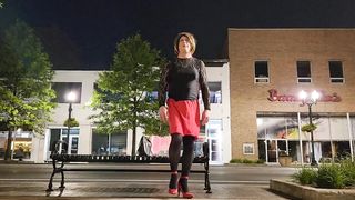 Sissy smoking and public v-card display