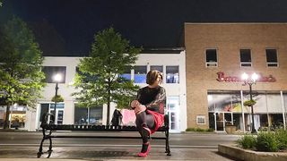 Sissy smoking and public v-card display