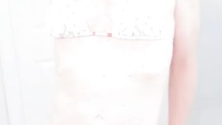 Cd in bathing suit and pantyhose dances and faps