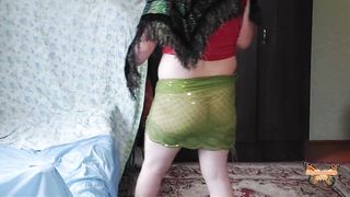 Pretty She-Creature In Stomach Dancer Sundress Homemade Steamy Platinum-Blonde Model