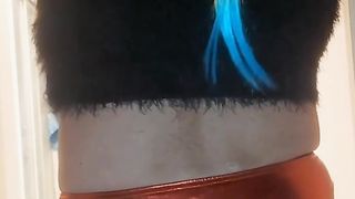 Some taunting in my lil crimson mini and black and white socks