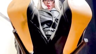 Dominatrix Marilyn Leather Shoe Smoking Fetish