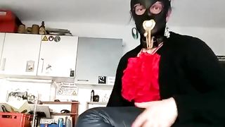 Crossdresser with mask
