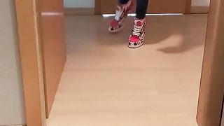 Ambling in my fresh Sneaker High High-Heeled Slippers by Missy Rockz