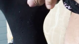 providing a torrid hand-job in underpants and pantyhose