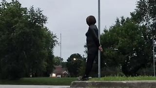 Self Public Restrain Bondage for Sissy