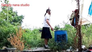 FN046 schoolgirl bathing my happiness