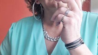 Smoking in my green sundress