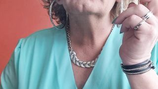 Smoking in my green sundress