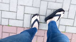 crossdresser with handsome soles went for a walk in the park