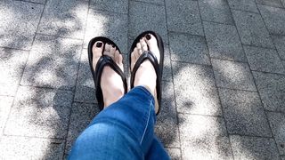 crossdresser with handsome soles went for a walk in the park