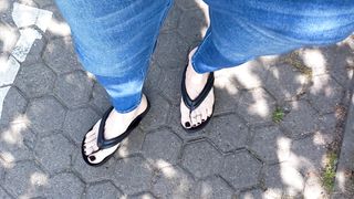 crossdresser with handsome soles went for a walk in the park