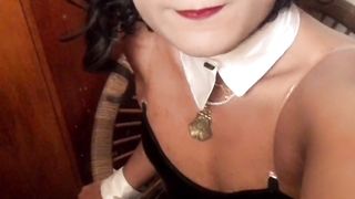 Bunny fabulous spandex crossdressing getting off