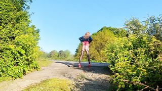 Transgender Princess Gets Rump Ravaged by Machine Outdoors