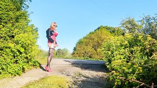 Transgender Princess Gets Rump Ravaged by Machine Outdoors