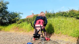 Transgender Princess Gets Rump Ravaged by Machine Outdoors