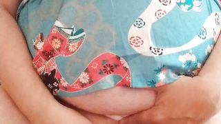 Sissy Aleksa jercing her smallish sausage in china sundress and jizz