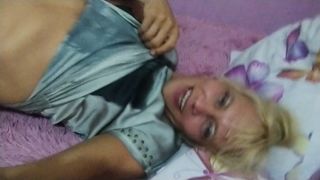 Alexa Cosmic trans doll dinking around on the couch in motel bedroom being in exiting mood and looking forth to a red-hot night...