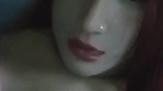 She-Male hooded as school college girl in swimsuit