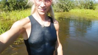 Torrid! I swim in the lake in a T-tee-shirt and cutoffs... Wetlook in clothes...