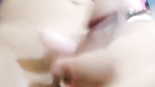 Indonesian hijab ladyboy jism and gobble it