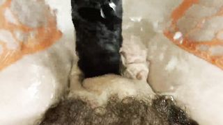 Washing my man rod out with a black fuck stick