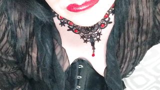 Sumptuous trans woman jizzes on her tights