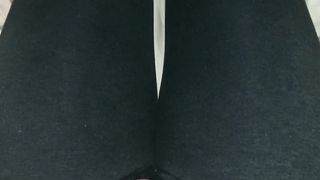 Wanking Dressed In My Nephew's Cock-Squeezing Yoga Trousers