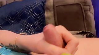 Trans Cockslut Milks her dinky & ejaculates