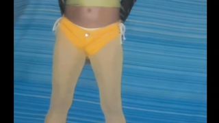 My favorite colour is yellow and in this compilation my yellow high-heeled slippers ,cut-offs ,pantihose and black and yellow socks