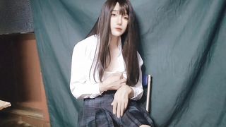 男の娘オナニ－ Asian crossdresser taunting