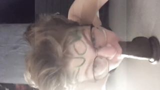 Sissy plaything throatfucks herself on the satans hour