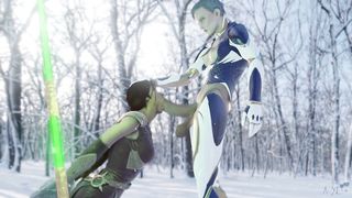 Ideal Snowy Oral Job FOr Huge Cocked Futa