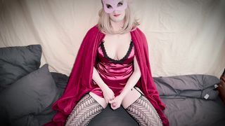 Crossdresser with giant bra-stuffers in nighty jerks