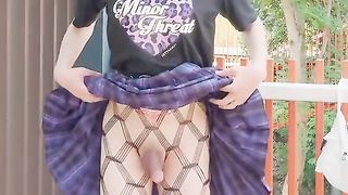 Crossdresser Downright Nude In The Public