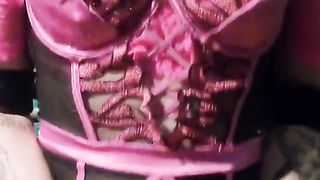 Tgirl in uber-sexy underwear rails fuck stick handcuffed