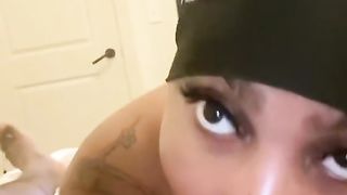 Pretty TRANSSEXUAL Inhaling Huge BIG BLACK COCK