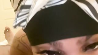 Pretty TRANSSEXUAL Inhaling Huge BIG BLACK COCK