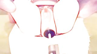 Trap80, Sissy cockslut gets a internal ejaculation from a intercourse machine and munches her own jism