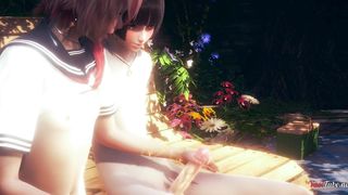 Stellar femboy hj and boned in a park