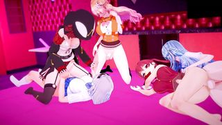 Vtubers insane FUTA bang-out Houshou Marine, Sakamata Cloe, Shirogane Noel, Momosuzu, Lamy Yukihana