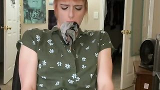 Mischievous cuffed Tgirl pops