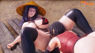 Hinata Enjoys Sarada Futa Pink Cigar and Rock-Hard Ravage & Kushina Deep-Throating