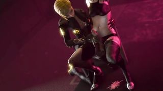 futa automata fuckfest gang-bang they all fap looking at each other gang-fuck