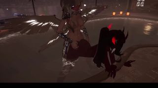 [VRChat] Taking Demon rear end fashion in the pool - Pool joy Part two